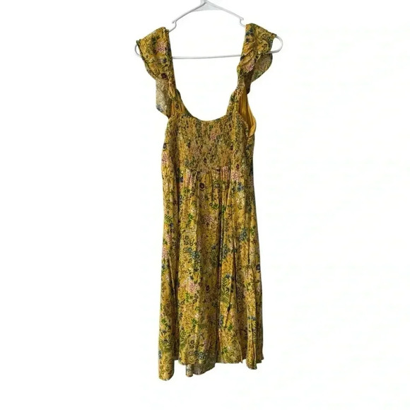Old Navy Yellow Floral Flowy Feminine Dress Women Large - Picture 3 of 6